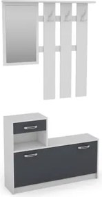 Predsieňová stena Astor, biela/grafit%