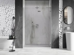 Mexen, Mexen Lunar pravé otočné sprchové dvere 130 cm, transparentné, brúsený nikel - 834-130-000-97-00-P
