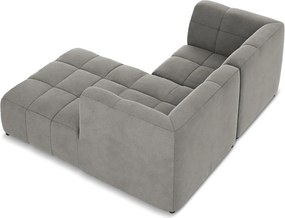 Sivá zamatová rohová pohovka (pravý roh/s leňoškou) Aloha – Makamii