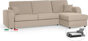 Rohová sedacia súprava na každodenné spanie LIVORNO s rozkladom, béžová (penelope 02), 140