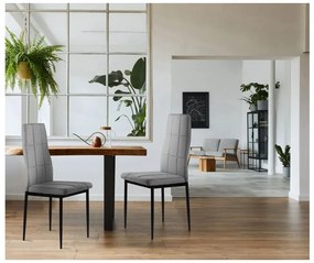 Súprava 4 čalúnených stoličiek s vankúšikom do jedálne a obývačky, 4 kusy, sivá