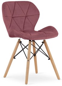 Tmavoružová stolička LAGO VELVET