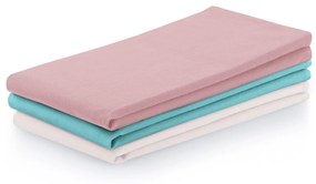 Súprava kuchynských uterákov Letty Plain - 3 ks ružová/tyrkysová