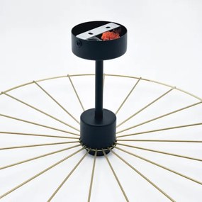 Luster na tyči MONTANA 1xE27/15W/230V pr. 45 cm zlatá/čierna