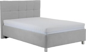 Posteľ Glory 140x200 cm, svetlo šedá látka, s matracom