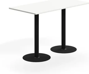 Barový stôl ALVA, 1400x700x900 mm, s kotvením do zeme, HPL, čierna/biela