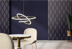 Křišťálový závěsný LED lustr G036-CP zlatý/neutrální bílá