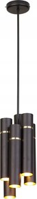Závesná lampa Lynx Čierna Zlatá Tuby 12xE14 18x80 cm Stropná lampa Izba