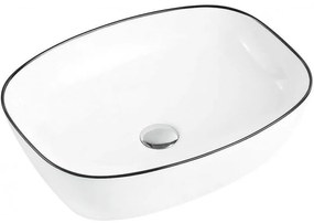 Mexen LITA umývadlo, 49x37 cm, biela/čierny okraj, 22124907