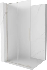 Mexen Velar L, posuvná sprchová zástena Walk-in 110 x 200 cm, 8mm sklo námraza, brúsená oceľ, 871-110-003-33-97