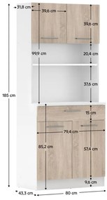 Kuchynský kút Domini NEW (biela + dub sonoma). Vlastná spoľahlivá doprava až k Vám domov. 1119698