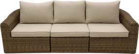 DEOKORK Ratanová lavica pre 3 osoby BORNEO LUXURY (hnedá)