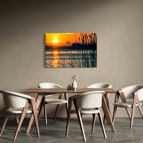 Obraz - Západ slnka nad jazerom (90x60 cm)
