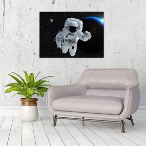 Sklenený obraz - Astronaut vo vesmíre (70x50 cm)