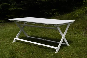 Drevený záhradný stôl - 114 x 88 cm, biely Rozmery (cm): 171 x 88