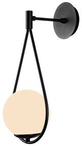 Čierne nástenné svietidlo ø 15 cm Arch – Squid Lighting