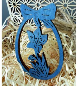 Drevená ozdoba na veľkú noc kvetinovým motívom a mašľou I SENTOP FB-PR0035