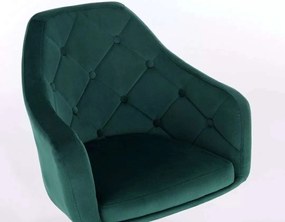 LuxuryForm DESIGN Kreslo ANDORA VELUR na čierne podstave s kolieskami - zelené