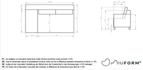 Antracitová menčestrová leňoška (ľavý roh) Chic Charlotte – Miuform