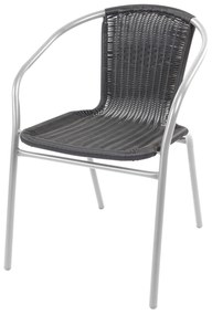 Záhradná stolička RATAN Linder Exclusiv MC4608 - strieborná/čierna