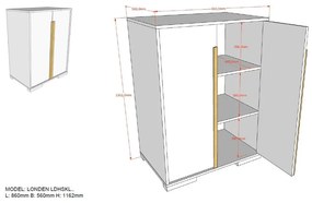 Biela detská skrinka pod vyvýšenú posteľ Vipack London