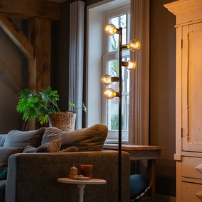 Škandinávska stojaca lampa čierna 5-svetlo - Facil Tube