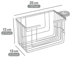 Kúpeľňová polička bez vŕtania z nehrdzavejúcej ocele v lesklej striebornej farbe Valognes – Wenko