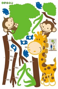 Detská samolepka – meter na dvere/na stenu 40x150 cm Tree and Monkey – Ambiance