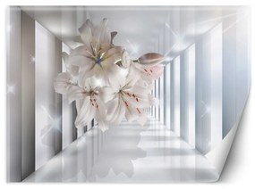 Fototapeta, 3D efekt Tunelové květiny - 254x184 cm
