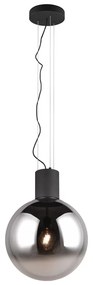 Čierne LED závesné svietidlo so skleneným tienidlom ø 50 cm Cipallone – CINQUE