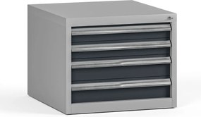 Závesný dielenský box na náradie G345 k pracovným stolom do dielne, 4 zásuvky, 565 x 580 x 450 mm, grafit