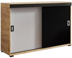 Komoda Retro 140 Craft/Biely/Čierna + Rukoväte Biely I Čierna