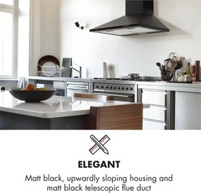 Klarstein Zugspitze 60, digestor, 60 cm, nástenný, 310 m³/h, LED, čierny