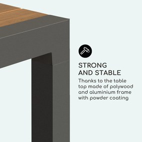 Menorca Expand, záhradný stôl, 163 x 95 cm, hliník, polywood, tíkový