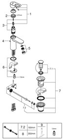 GROHE 23803000 - Umývadlová batéria EUROSMART veľkosť S lesklý chróm