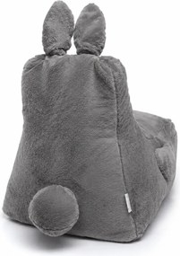 Set 2 detských sedacích vakov Bunny L Lapit sivý + Bag Sako L plyš čierny