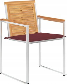 vidaXL Záhradné stoličky s vankúšmi, 6 ks, masívne teakové drevo