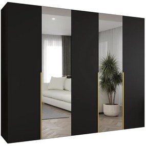 Skriňa Alicante II 250 čierna/zlatá