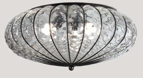 SIRU - Stropné svietidlo ACCADEMIA 3xE27/60W/230V číra/čierna benátske sklo