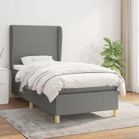 Boxspring posteľ s matracom tmavosivá 90x190 cm látka 3128326