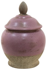 Ružovo-béžová keramická dóza Pinae - Ø 19*26 cm