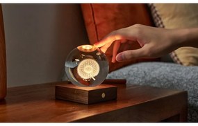 Tmavohnedá stmievateľná stolová lampa so skleneným tienidlom (výška 12 cm) Amber - Gingko