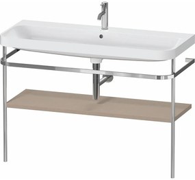 DURAVIT Happy D.2 Plus c-shaped kovový stojací podstavec s nábytkovým umývadlom s otvorom, 1 polička, 1175 x 490 x 850 mm, chróm/plátno, HP4839O75750000