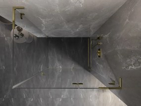 Mexen Lunar L, 1-krídlový sprchový kút, pravý, 100 x 90 cm, 8mm číre sklo, zlatý lesklý profil, 834L-100-090-50-00-P