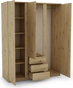 Šatníková skriňa Carlos, dub artisan, 152 cm