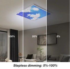 Brilagi-LED Stmievateľné svietidlo SLIMFRAME LED/58W/230V 60x60 cm strieborné/modré+diaľkové ovládanie