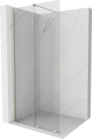 Mexen Velar, sprchová zástena s posuvnými dverami Walk-in 100 x 200 cm, 8mm číre sklo, brúsená oceľ, 871-100-000-03-97
