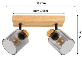Brilagi - Bodové svietidlo HYGGE 2xE14/15W/230V kaučukovník/dymová