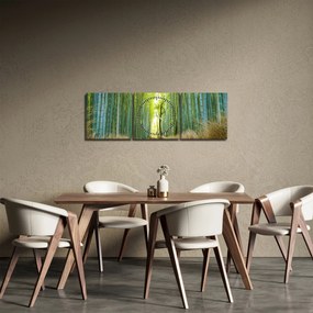 Obraz - Ulička s bambusmi (s hodinami) (90x30 cm)
