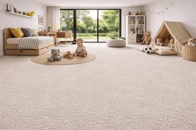 Lano, Metrážny koberec Sense 462, na mieru, šíře 4m,5m, béžová, ab (mriežka), detská izba